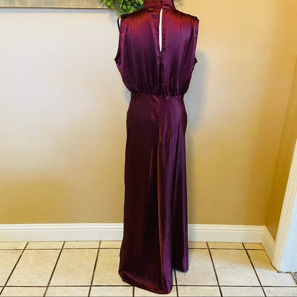 Lulus Classic Elegance Wine Satin Maxi Dress - Picture 11 of 11